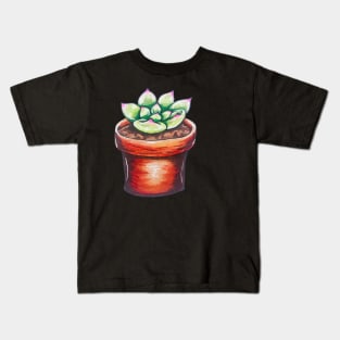 Cute Potted Succulent Kids T-Shirt